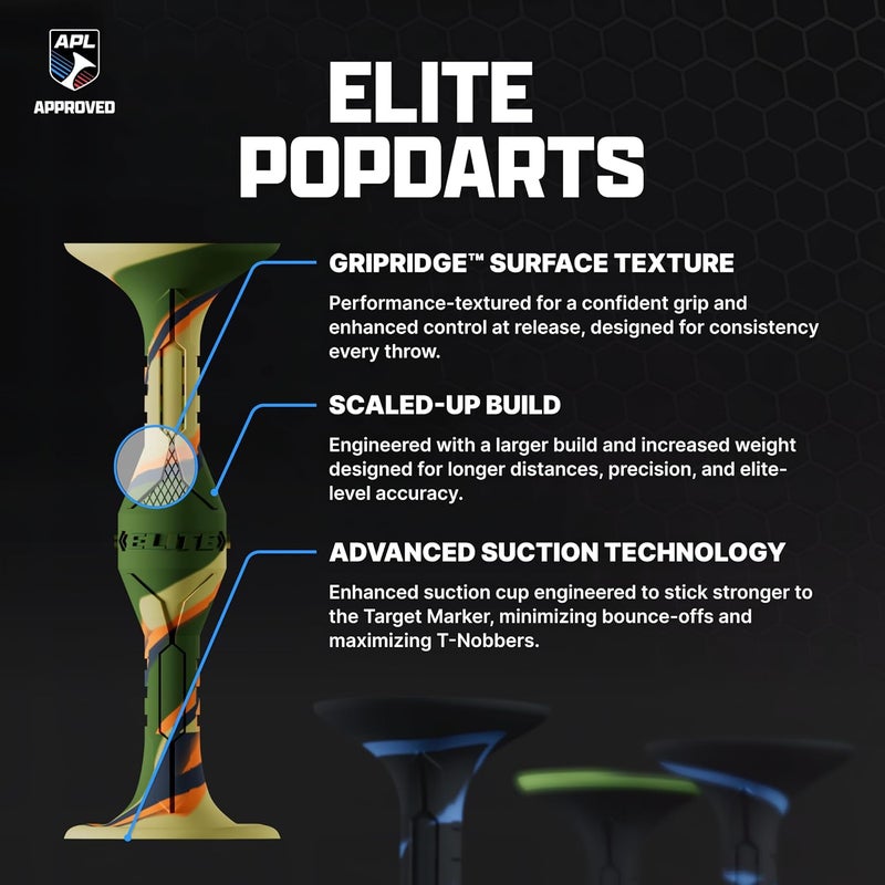 Popdarts حزمة النخبة للصيادين - اختر لونك، أظهر أسلوبك، سيطر على كل مباراة. تصميم أكبر وأثقل لتحقيق أقصى دقة وتحكم - معتمد من بطولة الدوري الأمريكي. - Image 3